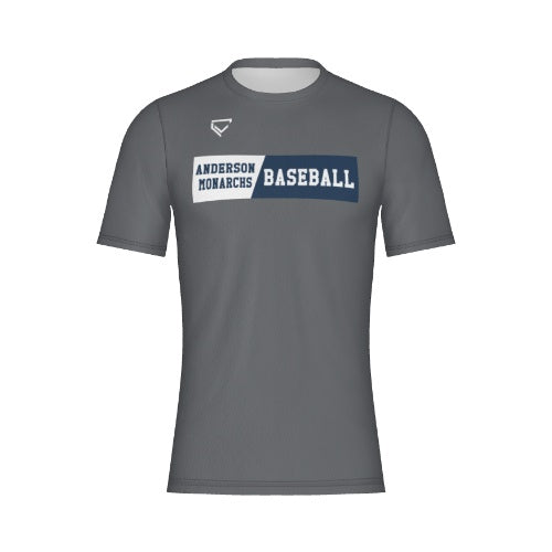 Monarchs - Grey Baseball Short Sleeve (Dri-fit)