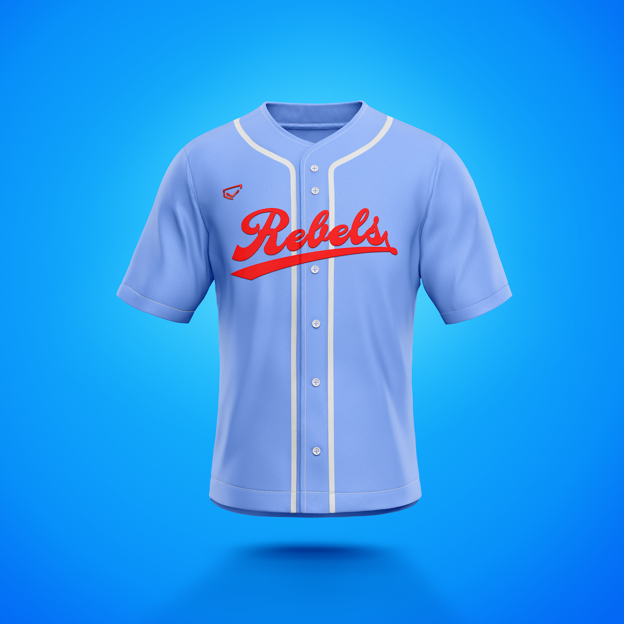 Rebels Jersey, Sublimated Two-button Baseball Jersey